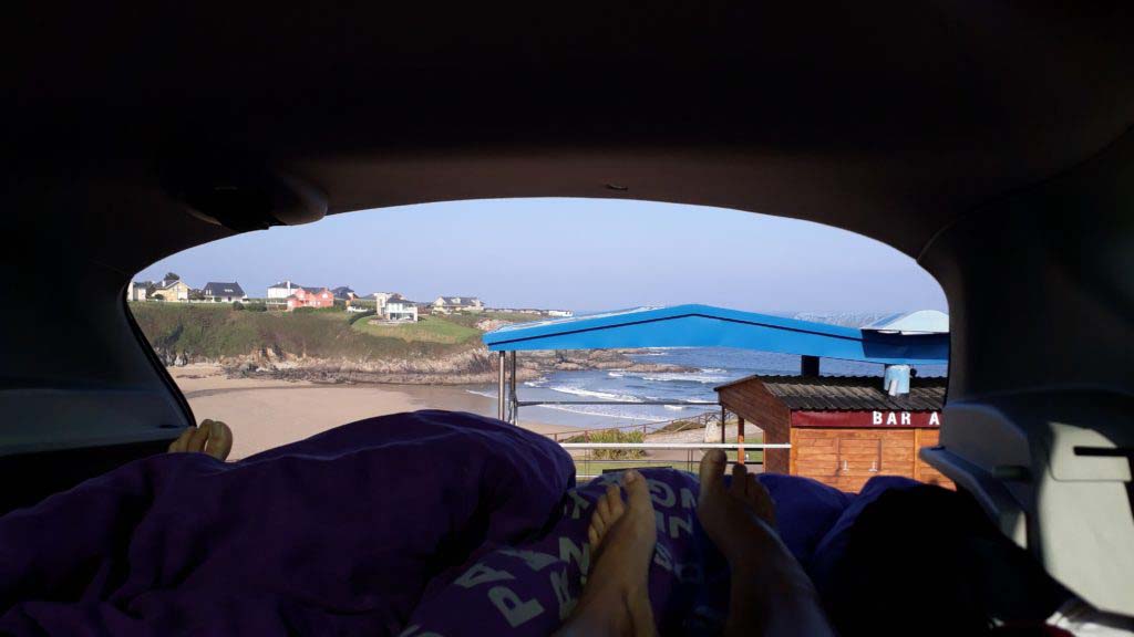 View from our self-made car bed