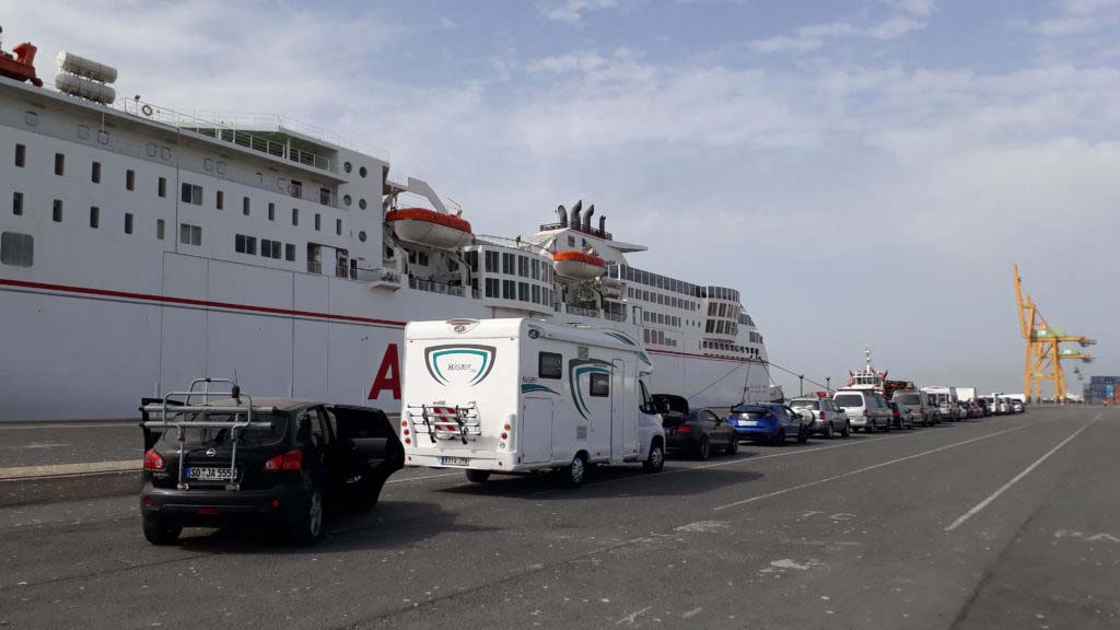 In the queue for the ferry