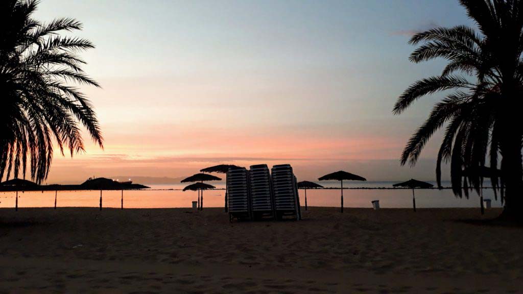 Sunrise at Playa de Las Teresitas near San Andrés