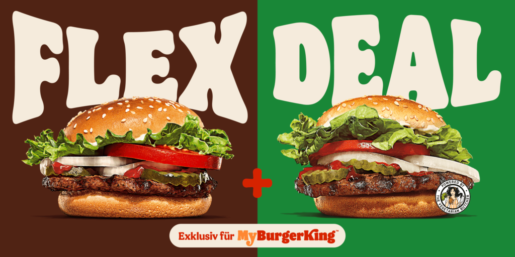 Der Flex Deal bei Burger King zum Veganuary 2026: Zum Fleisch-Burger gibt's einen veganen kostenlos dazu