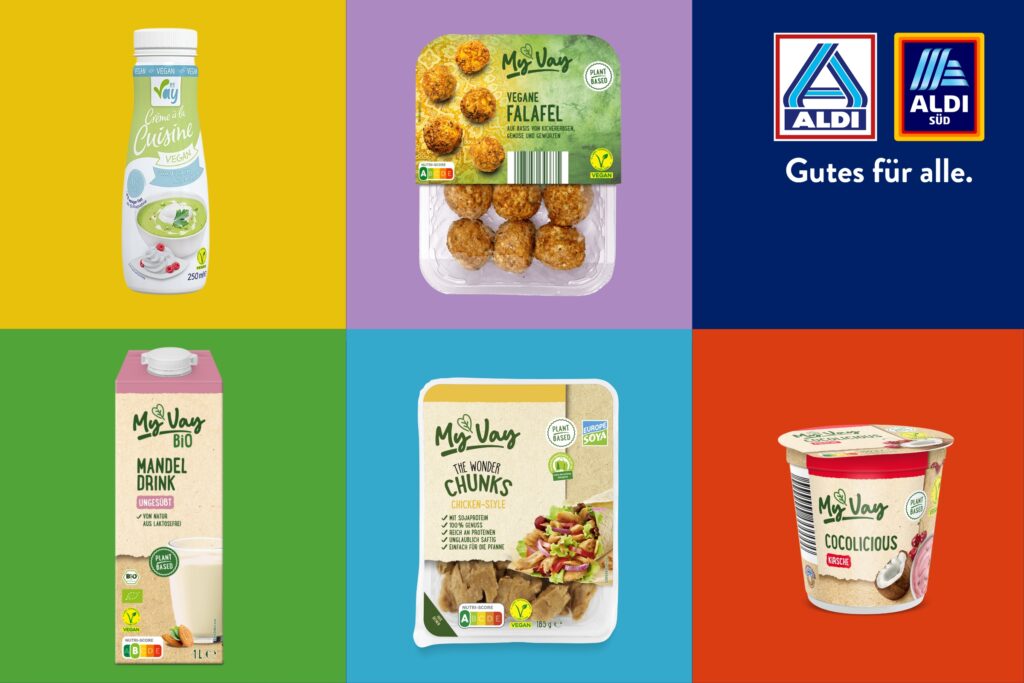 MyVay: die gemeinsame vegane Eigenmarke von Aldi Nord und Aldi Süd