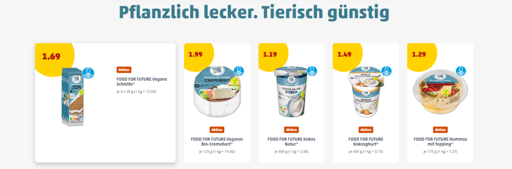 Ein Teil der Aktionen zum Veganuary bei Penny