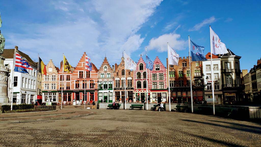 Colorful houses at the market square