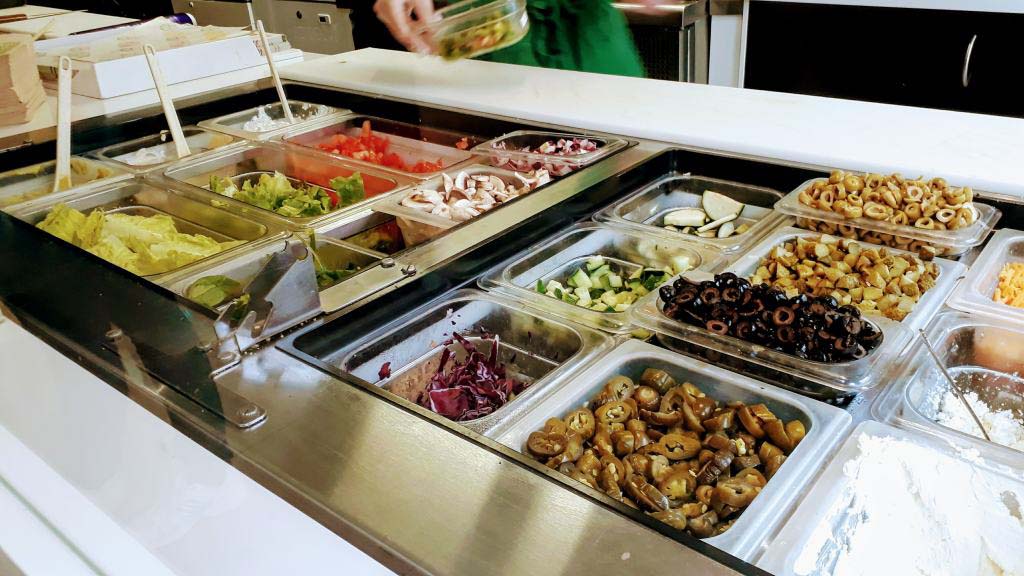 Vegetable selection at Pita Pit