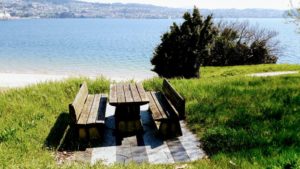 Picnic table with beautiful view
