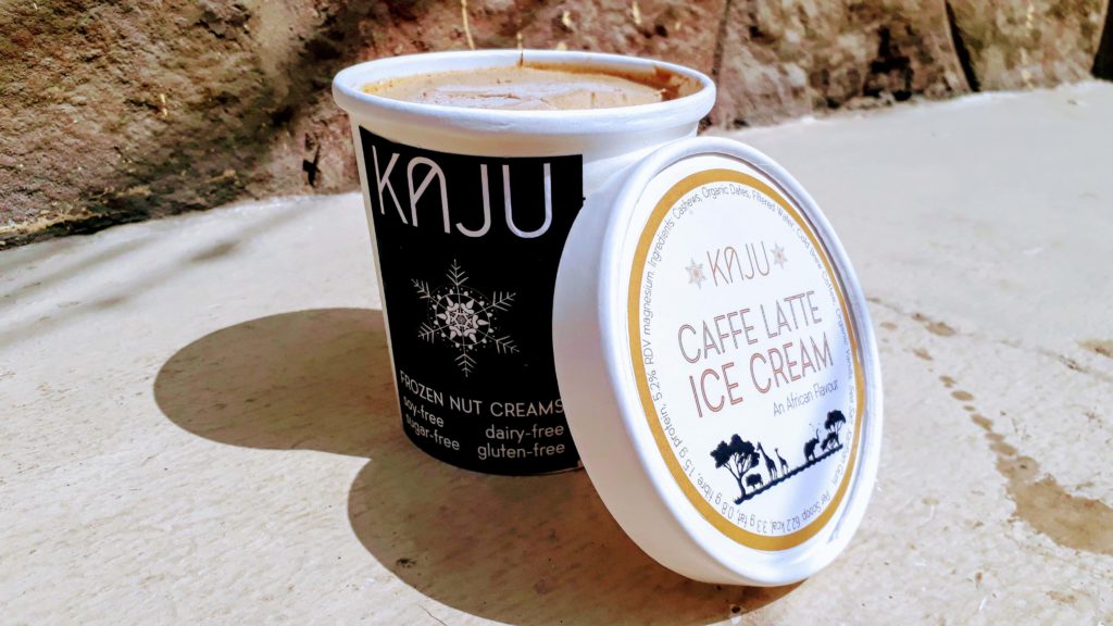 Vegan coffee ice cream on cashew basis of KAJU brand