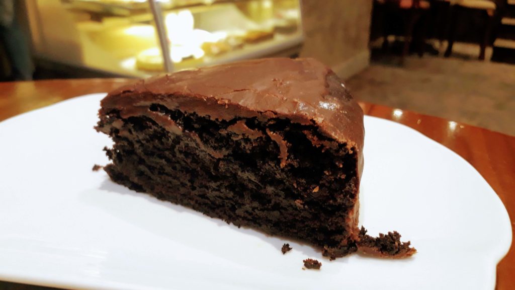 Vegan chocolate cake in the Cake Café