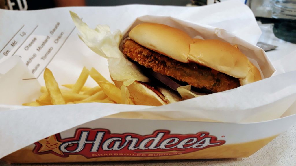 Veggie burger from the US fast food chain Hardee's