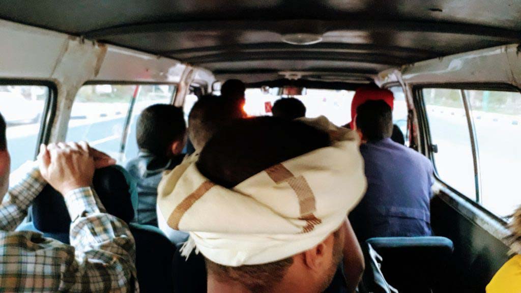 That's what it looks like in a microbus in Egypt