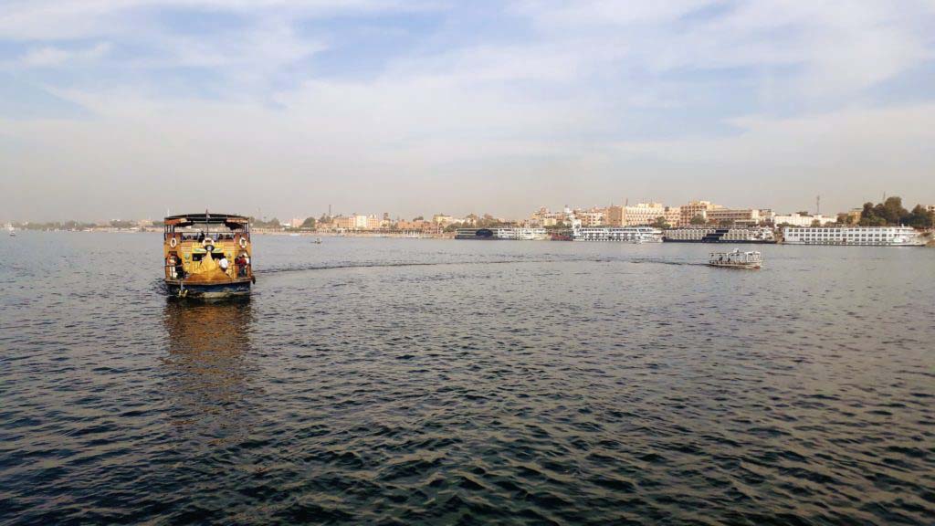 On the right you can see cruise ships on the Nile