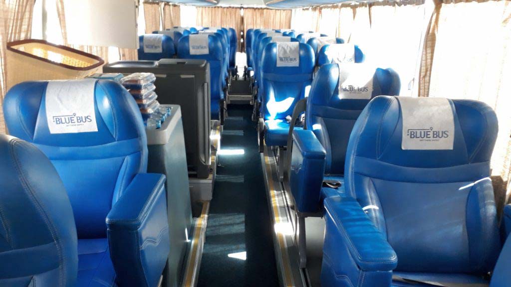 First-class seats of Blue Bus