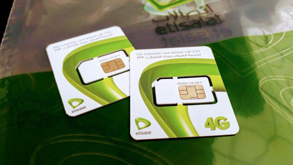 SIM cards from Etisalat