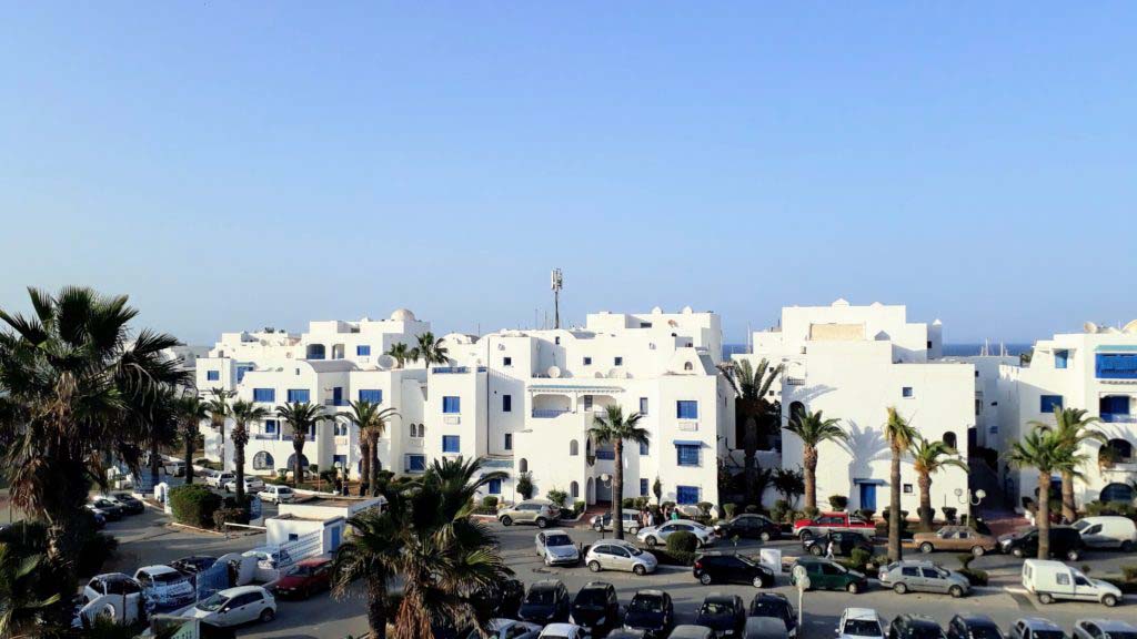 Houses in Monastir Marina, the modern port area of Monastir