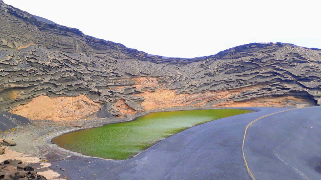 Volcanic crater and lagoon at El Golfo