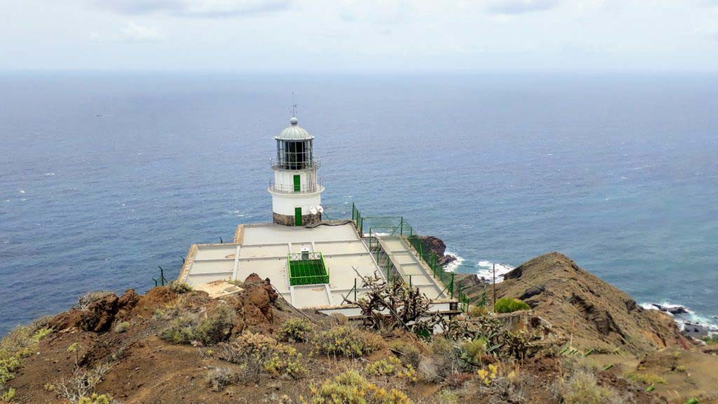 The lighthouse Faro de Anaga in the Anaga mountains of Tenerife