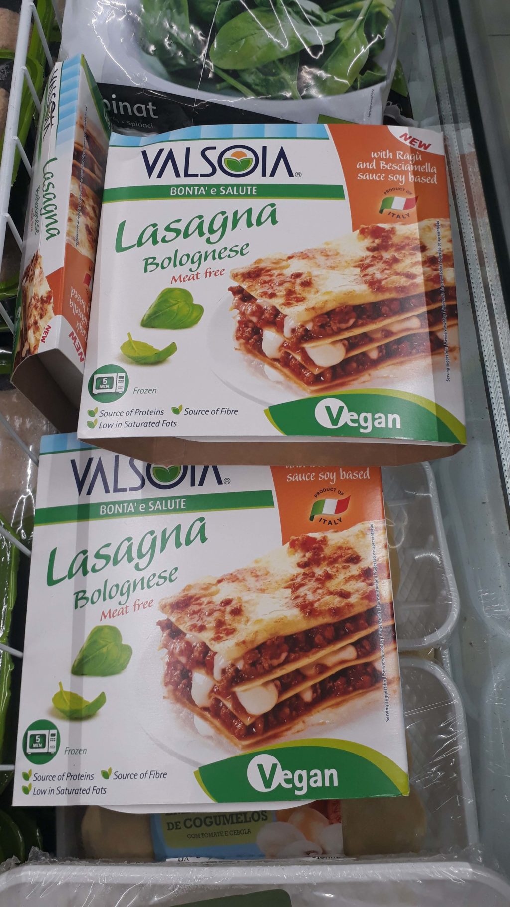 Frozen lasagna from Valsoia