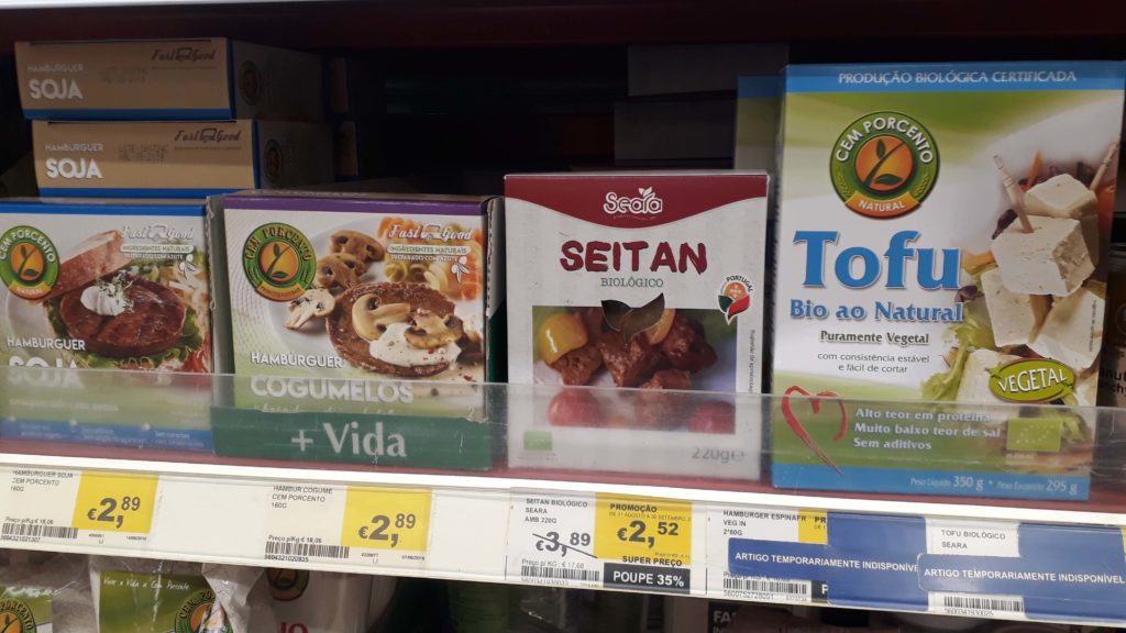 Vegan burger patties, seitan and tofu