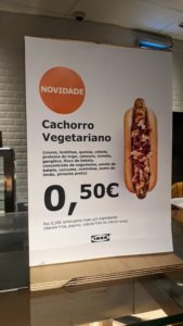 Hot dog vegano en IKEA en Portugal por 50 centavos