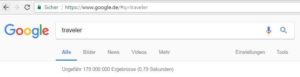 Búsqueda de "traveler" en Google Alemania