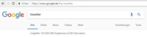 Búsqueda de "traveller" en Google Alemania